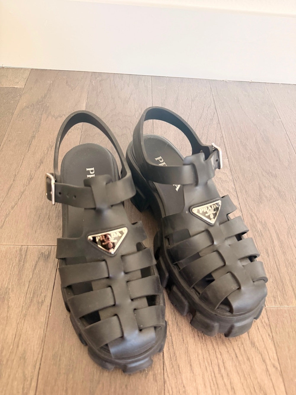Prada Rubber Monolith Sandal - Picture 10 of 14